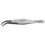 Excelta M-759D-RT ★★★ Neverust® Stainless Steel Tweezers with Replaceable Carbofib™, Miniature, 40° Curved, Pointed Tips