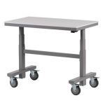 24" x 40" Rechargeable Ergo Lift Cart with White Acrylic Work Surface