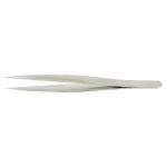 Ideal-tek 00E.SA Premium Economy Stainless Steel Tweezer with Strong Thick Flat Edges & Ultra Fine Tips