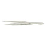 Ideal-tek 00E.SA.6 Premium Economy Stainless Steel Tweezer with Thick Strong Flat Edges & Strong Ultra Fine Tips
