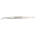 ESD-Safe Stainless Steel Tweezer with Serrated Grips & Serrated, Bent, Strong, Fine, Pointed Tips & Aligning Pin