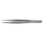 High Precision ESD-Safe Stainless Steel Tweezer with Serrated Grips & Straight, Strong, Thick, Pointed Tips