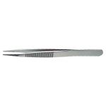 High Precision ESD-Safe Stainless Steel Tweezer with Serrated Grips & Serrated, Straight, Strong, Thick, Pointed Tips