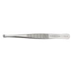 ESD-Safe Stainless Steel Tweezer with Serrated Grips & Straight, Grooved Tips for 2.0mm Cylindrical Components