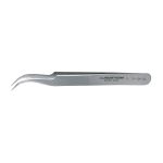 Service Level ESD-Safe Stainless Steel Tweezer with Curved, Fine, Pointed Tips