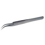 High Precision Titanium Tweezer with Curved, Fine, Pointed Tips