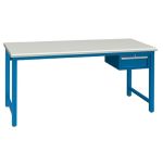 Lista XSAP25-72SD 30" x 72" Technical Bench with Static Dissipative Laminate Work Surface & Hanging Drawer Bright Blue