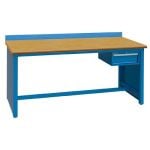 Lista XSTB102-72BT 30" x 72" Technical Bench with Butcher Block Work Surface & Hanging Drawer Bright Blue