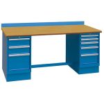 Lista XSTB122-72BT 30" x 72" Technical Workstation with Butcher Block Work Surface & Dual Drawer Banks