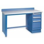 Lista XSTB21-60PT 30" x 60" Technical Workstation with Laminate Work Surface & Hanging Drawer Bright Blue