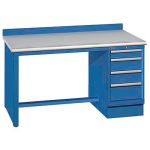 Lista XSTB33-72PT 30" x 72" Technical Workstation with Laminate Work Surface & Single Drawer Bank Bright Blue