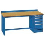 Lista XSTB30-60BT 30" x 60" Technical Workstation with Butcher Block Work Surface & Single Drawer Bank Bright Blue