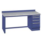 Lista XSTB35-72SD 30" x 72" Technical Workstation with Static Dissipative Laminate Work Surface & Single Drawer Bank Bright Blue