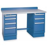 Lista XSTB41-60PT 30" x 60" Technical Workstation with Laminate Work Surface & Dual Drawer Banks Bright Blue