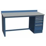 Lista XSTB73-72PT 30" x 72" Technical Workstation with Laminate Work Surface & Single Drawer Bank Bright Blue