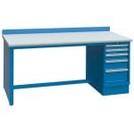 Lista XSTB74-60SD 30" x 60" Technical Workstation with Static Dissipative Laminate Work Surface & Single Drawer Bank Bright Blue