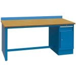 Lista XSTB82-72BT 30" x 72" Technical Workstation with Butcher Block Work Surface & Single Cabinet Base Bright Blue