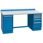 Lista XSTB95-72SD 30" x 72" Technical Workstation with Static Dissipative Laminate Work Surface, Cabinet Base & Drawer Bank Bright Blue