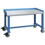 Lista XSWB01-60PT 30" x 60" Industrial Bench with Laminate Work Surface & Casters Bright Blue