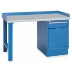 Lista XSWB33-72PT 30" x 72" Industrial Workstation with Laminate Work Surface & Single Cabinet Base Bright Blue