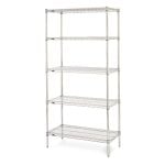 18" x 42" x 74" Chrome Wire Shelving Unit with 5 Super Erecta® Wire Shelves