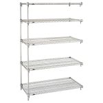 21" x 24" x 74" Brite Wire Shelving Add-On with 5 Super Erecta® Wire Shelves