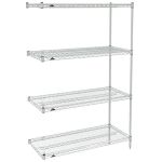 18" x 60" x 63" Chrome Wire Shelving Add-On with 4 Super Erecta® Wire Shelves