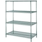 18" x 48" x 63" Metroseal® Green Wire Shelving Unit with 4 Super Erecta® Wire Shelves