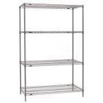 18" x 72" x 74" Metroseal Gray Wire Shelving Unit with 4 Super Erecta® Wire Shelves 