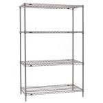21" x 24" x 74" Metroseal Gray Wire Shelving Unit with 4 Super Erecta® Wire Shelves 
