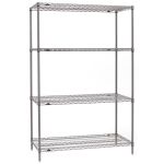 24" x 36" x 74" Metroseal Gray Wire Shelving Unit with 4 Super Erecta® Wire Shelves 