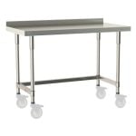 Metro TableWorx™ Mobile-Ready Stainless Steel Work Table with Type 304 Work Surface with Backsplash, Frame & Legs