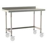 Metro TableWorx™ Mobile-Ready Stainless Steel Work Table with Type 316 Work Surface with Backsplash, Type 304 Frame & Legs