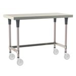Metro TableWorx™ Mobile-Ready Stainless Steel Work Table with Type 304 Work Surface, Frame & Metroseal Gray Epoxy Coated Legs