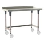 Metro TableWorx™ Mobile-Ready Stainless Steel Work Table with Type 304 Work Surface with Backsplash, Frame & Metroseal Gray Epoxy Coated Legs