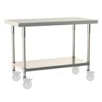 Metro TableWorx™ Mobile-Ready Stainless Steel Work Table with Type 304 Work Surface, Shelf Base & Legs
