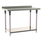 Metro TableWorx™ Stainless Steel Work Table with Type 304 Work Surface with Backsplash, Shelf Base & Metroseal Gray Epoxy Coated Legs