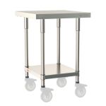 Metro TWM2424FS-316-S 24" x 24" TableWorx™ Mobile-Ready Stainless Steel Work Table with Type 316 Work Surface, Type 304 Shelf Base & Legs