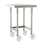 Metro TWM2424SU-304-S 24" x 24" TableWorx™ Mobile-Ready Stainless Steel Work Table with Type 304 Work Surface, 3-Sided Frame & Legs