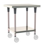 Metro TWM2430FS-304-K 24" x 30" TableWorx™ Mobile-Ready Stainless Steel Work Table with Type 304 Work Surface, Shelf Base & Metroseal Gray Epoxy Coated Legs