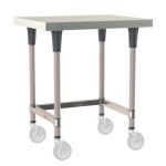 Metro TWM2430SU-304-K 24" x 30" TableWorx™ Mobile-Ready Stainless Steel Work Table with Type 304 Work Surface, 3-Sided Frame & Metroseal Gray Epoxy Coated Legs