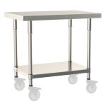 Metro TWM2436FS-304-S 24" x 36" TableWorx™ Mobile-Ready Stainless Steel Work Table with Type 304 Work Surface, Shelf Base & Legs