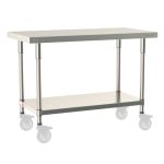 Metro TWM2448FS-304-S 24" x 48" TableWorx™ Mobile-Ready Stainless Steel Work Table with Type 304 Work Surface, Shelf Base & Legs