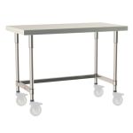 Metro TWM2448SU-304-S 24" x 48" TableWorx™ Mobile-Ready Stainless Steel Work Table with Type 304 Work Surface, 3-Sided Frame & Legs