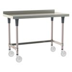 Metro TWM2448SU-304B-K 24" x 48" TableWorx™ Mobile-Ready Stainless Steel Work Table with Type 304 Work Surface with Backsplash, 3-Sided Frame & Metroseal Gray Epoxy Coated Legs