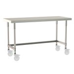 Metro TWM2460SU-304-S 24" x 60" TableWorx™ Mobile-Ready Stainless Steel Work Table with Type 304 Work Surface, 3-Sided Frame & Legs