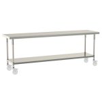 Metro TWM2496FS-304-S 24" x 96" TableWorx™ Mobile-Ready Stainless Steel Work Table with Type 304 Work Surface, Shelf Base & Legs