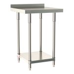 Metro TWS2424FS-304B-S 24" x 24" TableWorx™ Stainless Steel Work Table with Type 304 Work Surface with Backsplash, Shelf Base & Legs