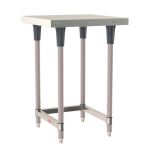 Metro TWS2424SU-304-K 24" x 24" TableWorx™ Stainless Steel Work Table with Type 304 Work Surface, 3-Sided Frame & Metroseal Gray Epoxy Coated Legs