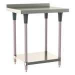 Metro TWS2430FS-304B-K 24" x 30" TableWorx™ Stainless Steel Work Table with Type 304 Surface with Backsplash, Shelf Base & Metroseal Gray Epoxy Coated Legs